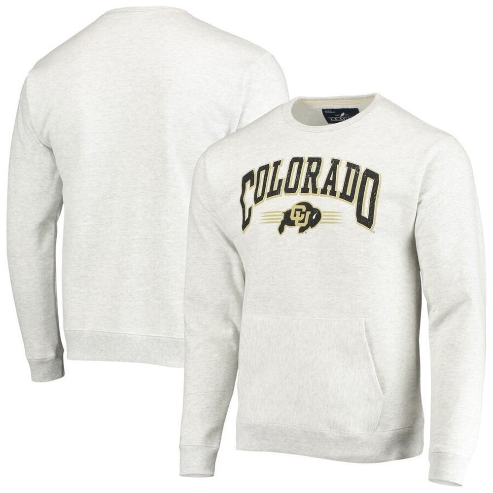Men’s League Collegiate Wear Colorado Buffaloes Crewneck Sweatshirt XL Gray